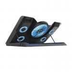Cooler laptop gaming Trust GXT 1125 QUNO, compatibil pana la 17", numar ventilatoare: 5, 800 rpm, USB, aluminiu, iluminare LED albastru, 50 x 400 x 280 mm, 1.06 kg, negru 4 - lerato.ro