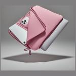 Husa laptop din neopren Tucano Doppio compatibila cu laptop 15.6 inch / MacBook Pro 16 inch, Roz 9 - lerato.ro