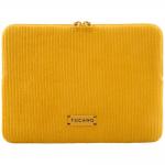 Husa Tucano Velluto 2 Sleeve compatibila cu laptop 14 inch, Neopren / Catifea, Galben 2 - lerato.ro
