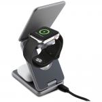 Statie de incarcare pliabila 3 in 1 TUMI, Compatibila MagSafe, Incarcare Wireless 15W, USB-C, Gri 4 - lerato.ro