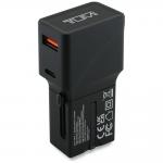 Adaptor retea TUMI Travel Adapter, 1x USB-A, 1x USB-C, 25W, Negru 2 - lerato.ro