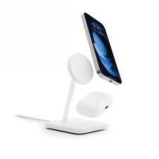 Statie de incarcare Wireless 2 in 1 Twelve South HiRise 2 Deluxe Qi2, 15W, Suport vertical cu MagSafe, Cablu USB-C 1.5m inclus, Alb