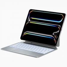 Husa cu tastatura Typecase Edge Pro compatibila cu iPad Pro 13 inch 2024 / 2025, Functie de suport, Silver
