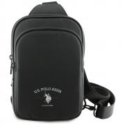 Geanta universala din nailon US Polo Petit Pique Crossbody Arch, Negru