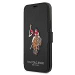 Carcasa flip cover US Polo Embroidery Collection compatibila cu iPhone 12 Pro Max, Negru 3 - lerato.ro