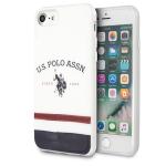 Carcasa US Polo Tricolor Pattern Collection compatibila cu iPhone 7 / 8 / SE 2020 / SE 2022, Alb 3 - lerato.ro