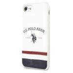 Carcasa US Polo Tricolor Pattern Collection compatibila cu iPhone 7 / 8 / SE 2020 / SE 2022, Alb 2 - lerato.ro