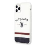 Carcasa US Polo Tricolor Pattern Collection compatibila cu iPhone 11 Pro, Alb 2 - lerato.ro