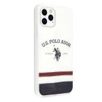 Carcasa US Polo Tricolor Pattern Collection compatibila cu iPhone 11 Pro, Alb 6 - lerato.ro
