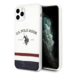 Carcasa US Polo Tricolor Pattern Collection compatibila cu iPhone 11 Pro Max, Alb 3 - lerato.ro