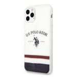 Carcasa US Polo Tricolor Pattern Collection compatibila cu iPhone 11 Pro Max, Alb 2 - lerato.ro