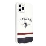 Carcasa US Polo Tricolor Pattern Collection compatibila cu iPhone 11 Pro Max, Alb 6 - lerato.ro