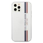 Carcasa US Polo Tricolor Collection compatibila cu iPhone 12 / 12 Pro, Alb 2 - lerato.ro