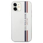 Carcasa US Polo Tricolor Collection compatibila cu iPhone 12 Mini, Alb 2 - lerato.ro