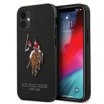 Carcasa US Polo Embroidery Collection compatibila cu iPhone 12 Mini, Negru 3 - lerato.ro