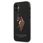 Carcasa US Polo Embroidery Collection compatibila cu iPhone 12 Mini, Negru 2 - lerato.ro