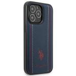 Carcasa US Polo Leather Stitch compatibila cu iPhone 14 Pro, Navy Blue 5 - lerato.ro