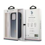 Carcasa US Polo Leather Stitch compatibila cu iPhone 14 Pro, Navy Blue 9 - lerato.ro