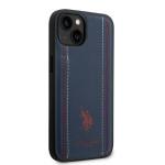 Carcasa US Polo Leather Stitch compatibila cu iPhone 14 Plus / 15 Plus, Navy Blue 5 - lerato.ro