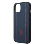 Carcasa US Polo Leather Stitch compatibila cu iPhone 14 Plus / 15 Plus, Navy Blue 7 - lerato.ro