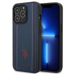 Carcasa US Polo Leather Stitch compatibila cu iPhone 14 Pro Max, Navy Blue 4 - lerato.ro