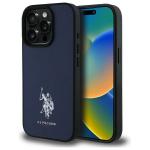 Carcasa US Polo Leather Embroidered DH Color compatibila cu iPhone 15 Pro Max, Navy Blue 4 - lerato.ro