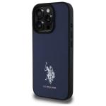 Carcasa US Polo Leather Embroidered DH Color compatibila cu iPhone 15 Pro Max, Navy Blue 3 - lerato.ro