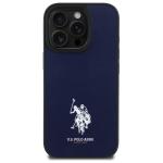 Carcasa US Polo Leather Embroidered DH Color compatibila cu iPhone 15 Pro Max, Navy Blue 2 - lerato.ro