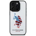 Carcasa US Polo Leather Big DH American Flag compatibila cu iPhone 15 Pro Max, Alb 2 - lerato.ro