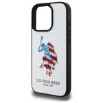 Carcasa US Polo Leather Big DH American Flag compatibila cu iPhone 15 Pro Max, Alb 4 - lerato.ro