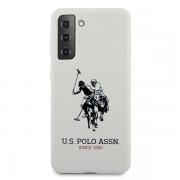 Carcasa US Polo Silicone Logo compatibila cu Samsung Galaxy S21 Plus, Alb