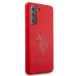 Carcasa US Polo Silicone On Tone compatibila cu Samsung Galaxy S21, Rosu 5 - lerato.ro