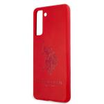 Carcasa US Polo Silicone On Tone compatibila cu Samsung Galaxy S21, Rosu 7 - lerato.ro