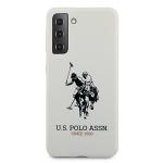 Carcasa US Polo Silicone Logo compatibila cu Samsung Galaxy S21, Alb 2 - lerato.ro