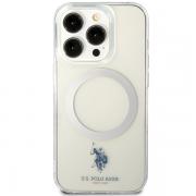 Carcasa US Polo MagSafe Collection compatibila cu iPhone 15 Pro Max, Transparent