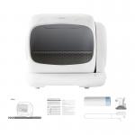 Litiera automata UBPet C41 pentru pisici de pana la 15kg, Design deschis, Control aplicatie, Alb 3 - lerato.ro