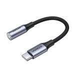 Adaptor audio USB-C tata la Jack 3.5 mama UGREEN AV161, 10cm, Gri 2 - lerato.ro