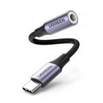 Adaptor audio USB-C tata la Jack 3.5 mama UGREEN AV161, 10cm, Gri 9 - lerato.ro