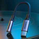 Adaptor audio USB-C tata la Jack 3.5 mama UGREEN AV161, 10cm, Gri 10 - lerato.ro