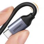 Adaptor audio UGREEN CM231, tata USB-C la mama USB-C si mama jack 3.5 mm, 30W, Gri 16 - lerato.ro