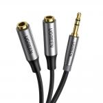 Splitter audio UGREEN AV191, tata mini jack 3.5 mm la 2x mama mini jack 3.5 mm, 20cm, Negru 2 - lerato.ro