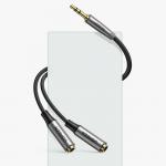 Splitter audio UGREEN AV191, tata mini jack 3.5 mm la 2x mama mini jack 3.5 mm, 20cm, Negru 4 - lerato.ro