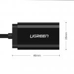 Adaptor audio tip placa de sunet externa UGREEN 30724, USB 2.0 tata la 2x Jack 3.5 mama, 18cm, Negru 13 - lerato.ro