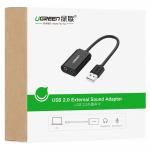 Adaptor audio tip placa de sunet externa UGREEN 30724, USB 2.0 tata la 2x Jack 3.5 mama, 18cm, Negru 14 - lerato.ro