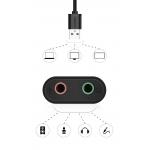 Adaptor audio tip placa de sunet externa UGREEN 30724, USB 2.0 tata la 2x Jack 3.5 mama, 18cm, Negru 6 - lerato.ro