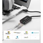 Adaptor audio tip placa de sunet externa UGREEN 30724, USB 2.0 tata la 2x Jack 3.5 mama, 18cm, Negru 8 - lerato.ro