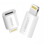 Adaptor UGREEN US164 Micro USB - Lightning, certificare MFi, 2.4A, Alb