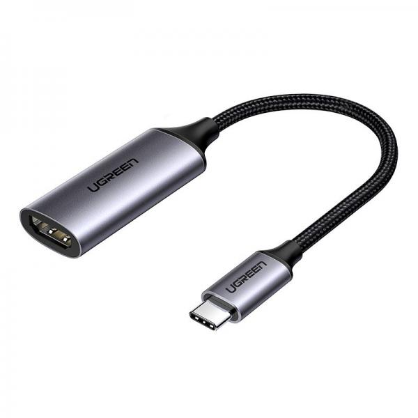 Adaptor cablu video UGREEN CM297, USB-C la HDMI mama 4K 60HZ, Thunderbolt 3, compatibil cu MacBook, PC si alte dispozitive, 25 cm, Argintiu/Negru