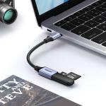 Adaptor cablu date OTG UGREEN US378 USB-C tata la USB 3.0 mama, 5 Gbps, 15cm Negru