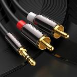 Cablu audio UGREEN AV116 10591, tata jack 3.5 mm la 2x tata RCA, 5m, Negru 13 - lerato.ro
